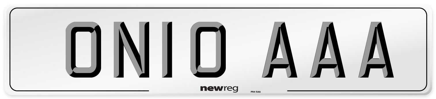 ON10 AAA Number Plate from New Reg